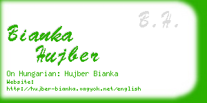 bianka hujber business card
